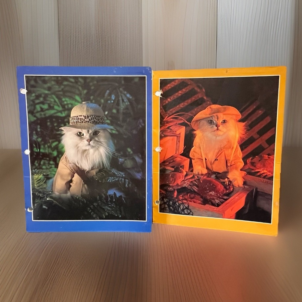 Vintage Cat Folders Stuart Hall 1993 Kittens Animal School Supplies 90s Retro
